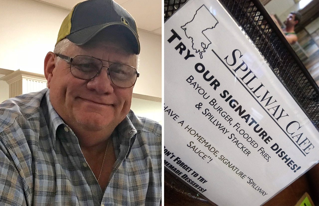 Morganza residents like Ricky Rivet, a farmer, frequent the Spillway Café. The eatery also caters to tourists who want to witness controlled flooding.