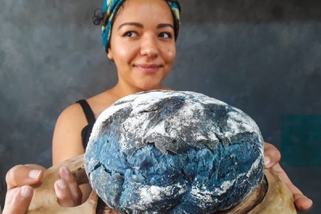 Blue bread is especially popular.