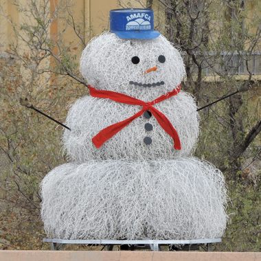 AMAFCA's tumbleweed snowman