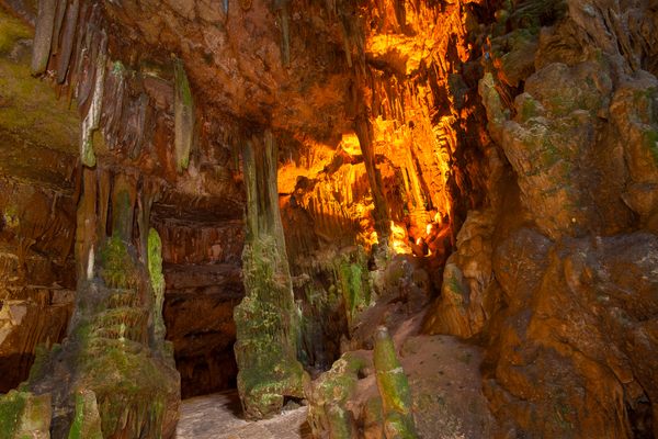 Sunlight illuminating the Castellana Caves.