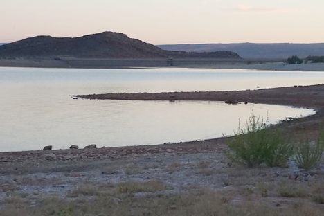 View of the back of the secondary dike as it exists today.
