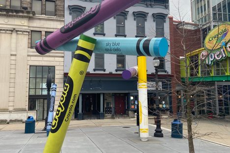Easton’s Crayola Crayons and Markers Statues