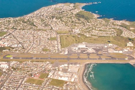 The airport landing strip.