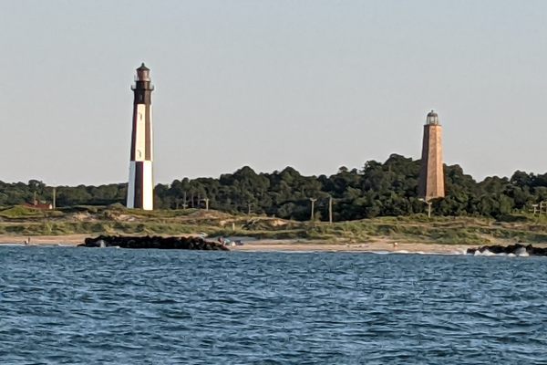 New (left) and old (right) Cape Henry Lighthouses.