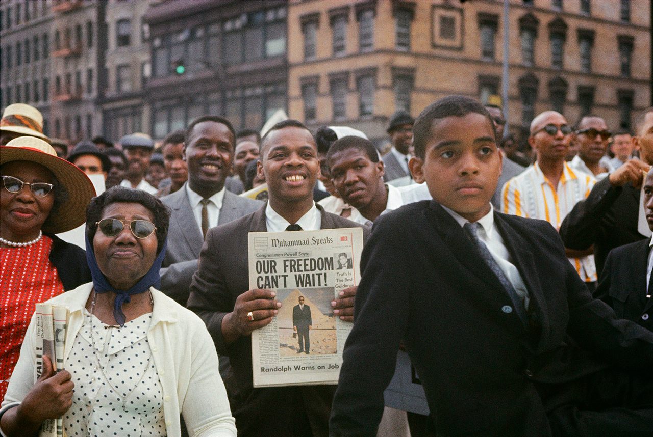 Gordon Parks captured this image of protest on the streets of Harlem in 1963. It is among 222 pictures by the famed Black photographer recently acquired by Yale University.