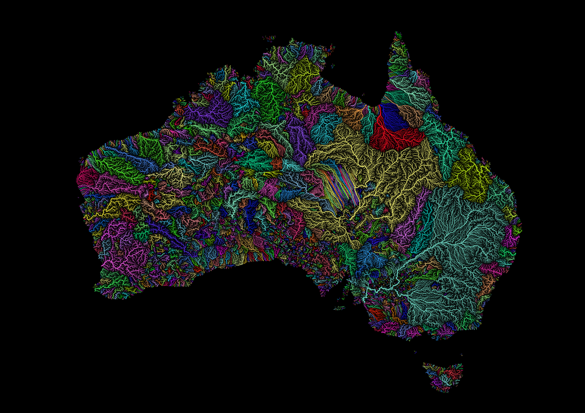 River basins of Australia.