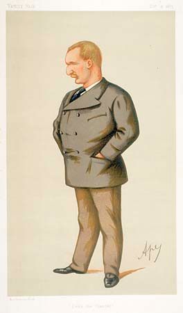 cap: This caricature of Webb, by Carlo Pelligrini ran in Vanity Fair after he swam the Channel. Legend has it the character of Inspector Clouseau was based on Webb. (Image: WikiCommons/Public Domain)