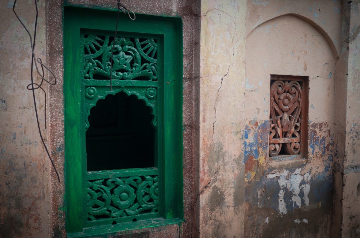 The ticket window Roxy Talkies in Agra.