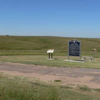 Historical markers at Willa Cather Memorial Prairie.