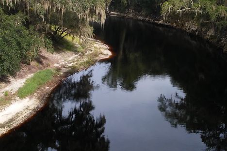 Looking down at the river