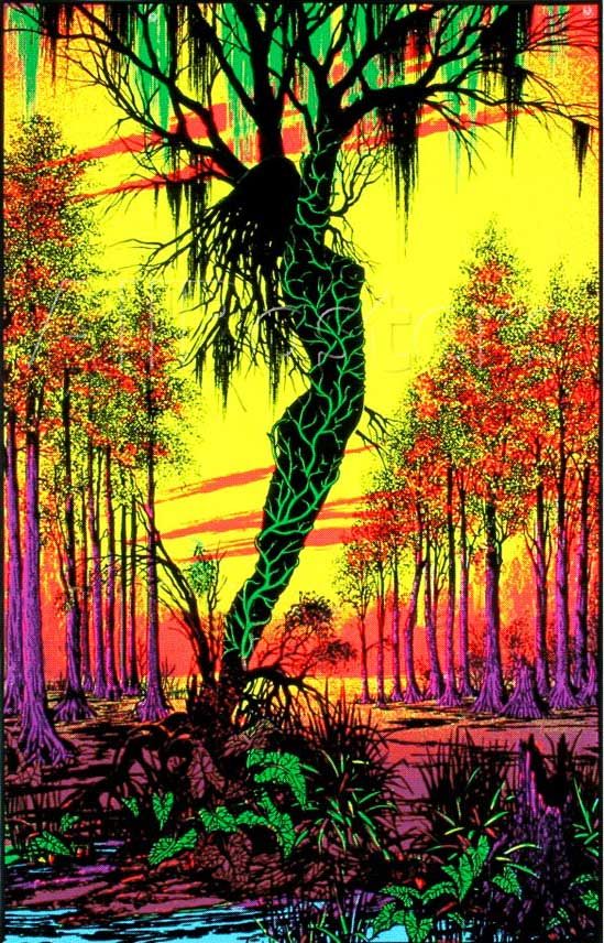 trippy black light posters