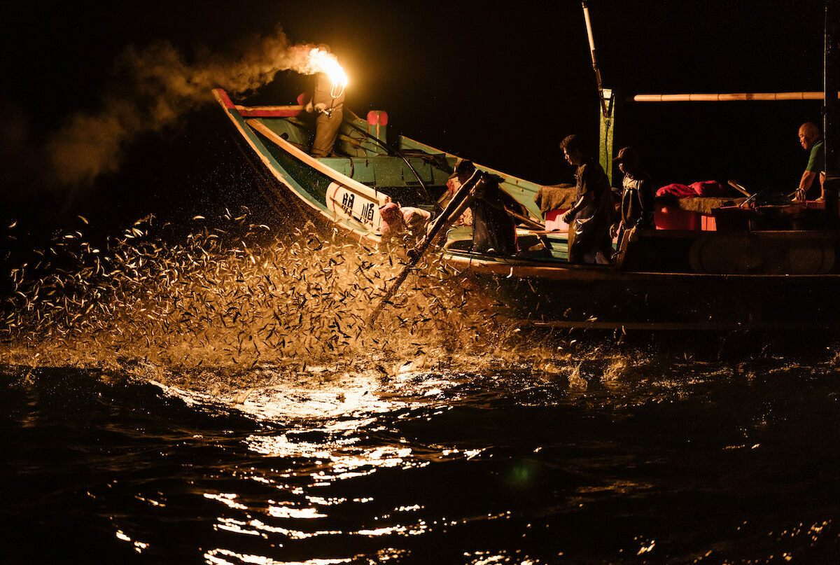The last fire-fishing boats of Taiwan.