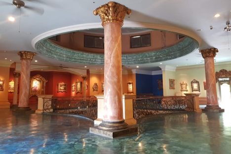Inside the mansion/art gallery.