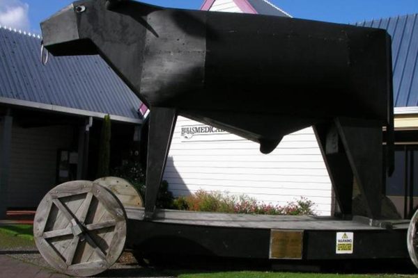 Giant bull statue in downtown Bulls