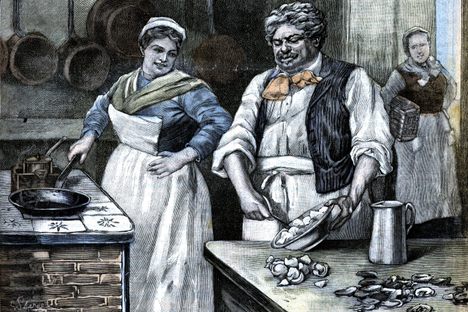 Alexandre Dumas the Elder, known as Dumas Père, preparing his oyster omelette.