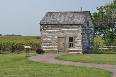 Authentic cabin from 1867 on site.