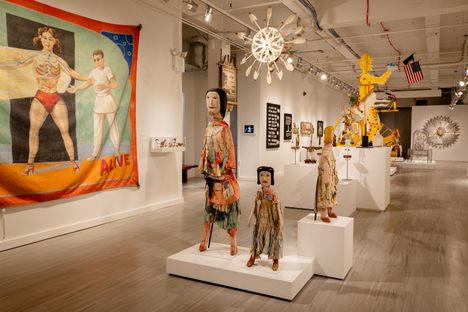 Installation view of the exhibition 'Roadside Attraction' at the Self-Taught Genius Gallery.