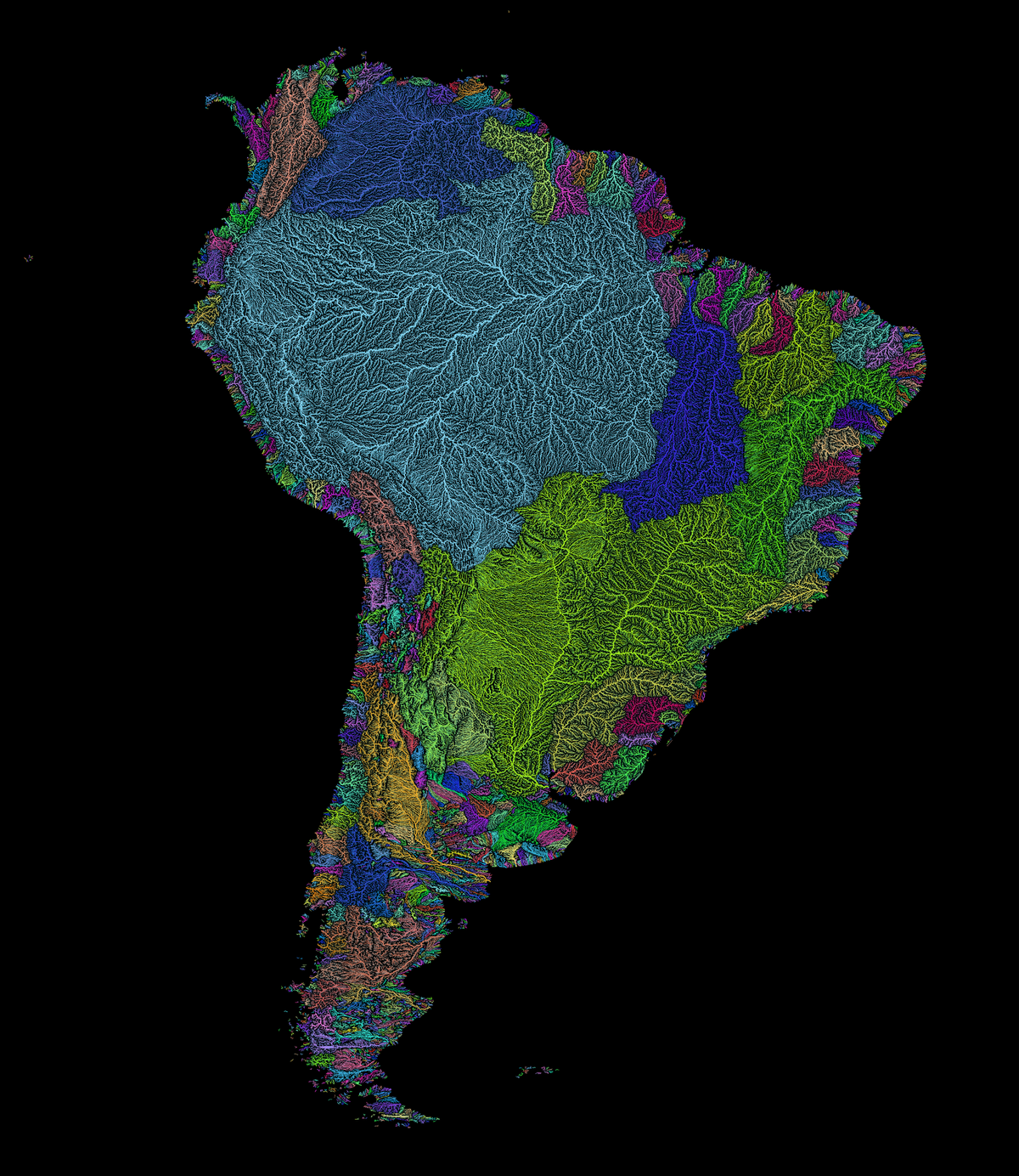 River basins of South America.