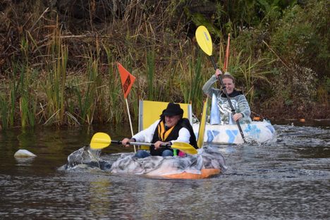 Racers in their pumpkins.