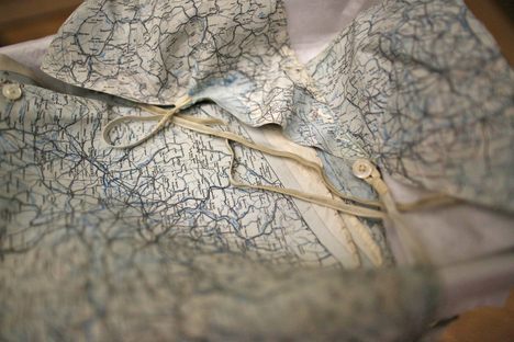 A set of underwear made from a silk Royal Air Force map given to Patricia Knatchbull, third cousin of Queen Elizabeth II.