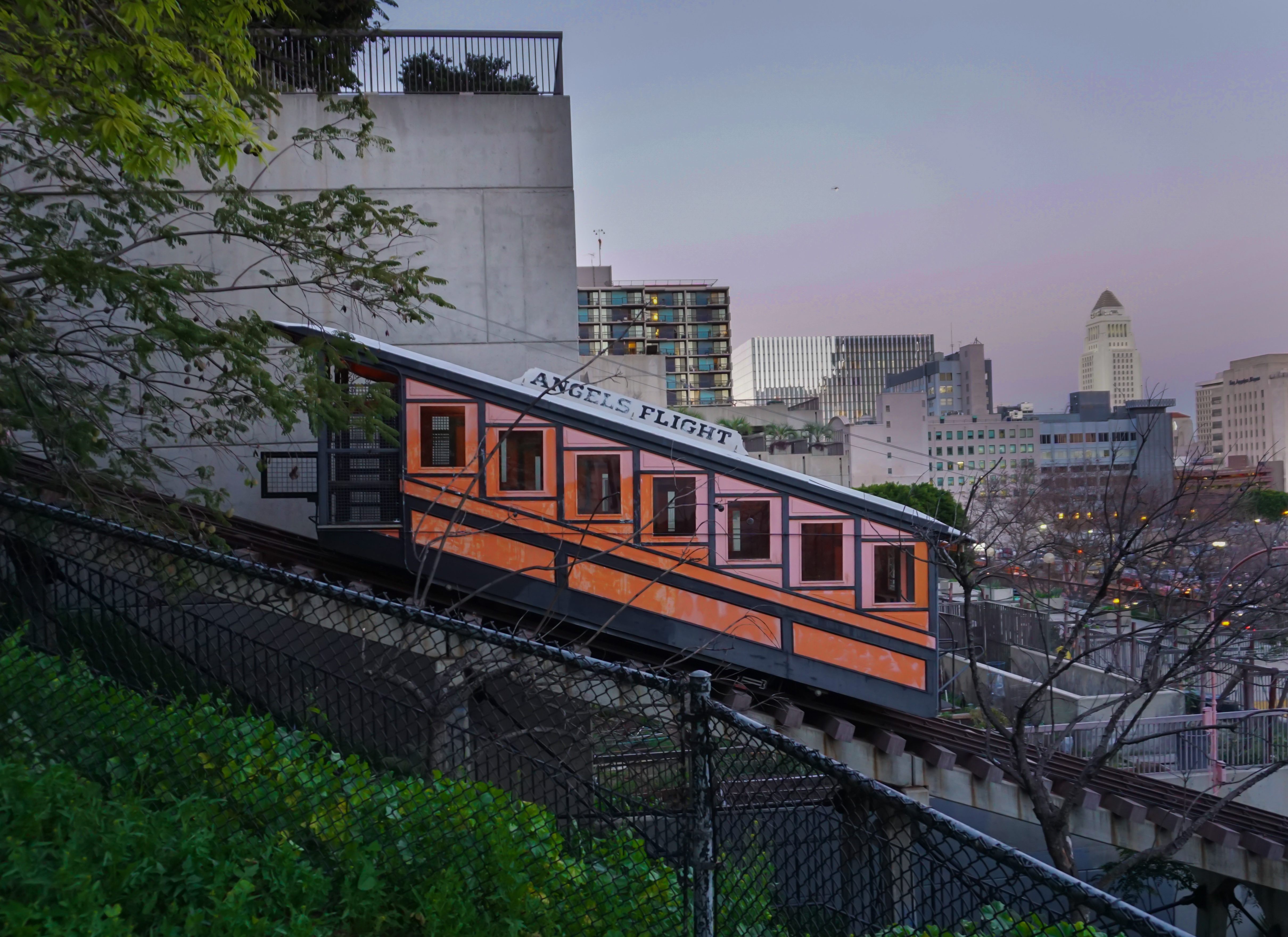 A historic funicular is once again transporting patrons up a steep Los Angeles slope.