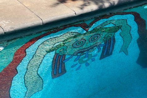 Mythological figure in Diego Rivera's aquatic mural