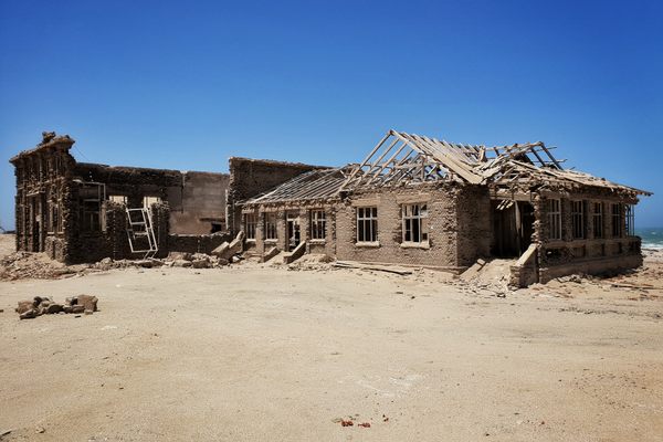 The remains of the entertainment hall and casino.