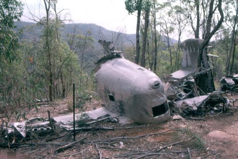 Wreckage of Beautiful Betsy - B-24D Liberator bomber that crashed at Kroombit Tops in 1945