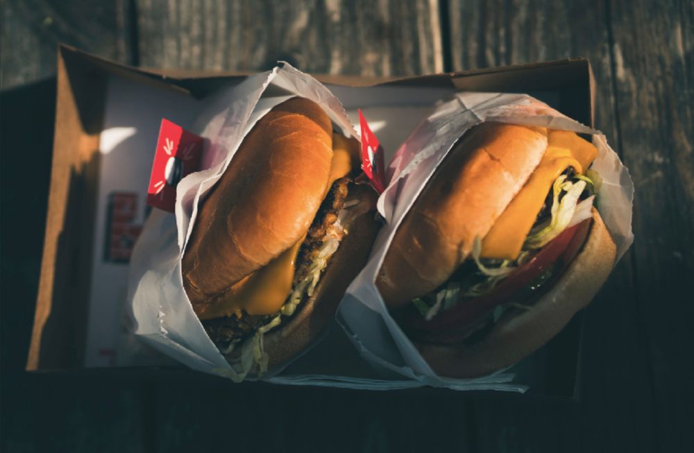 Beef and vegan cheeseburgers at Burgerlords. 