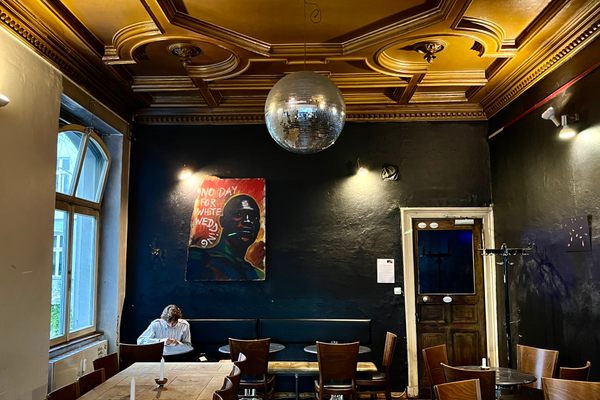 The disco ball-bedecked upstairs is a perfect place to read.