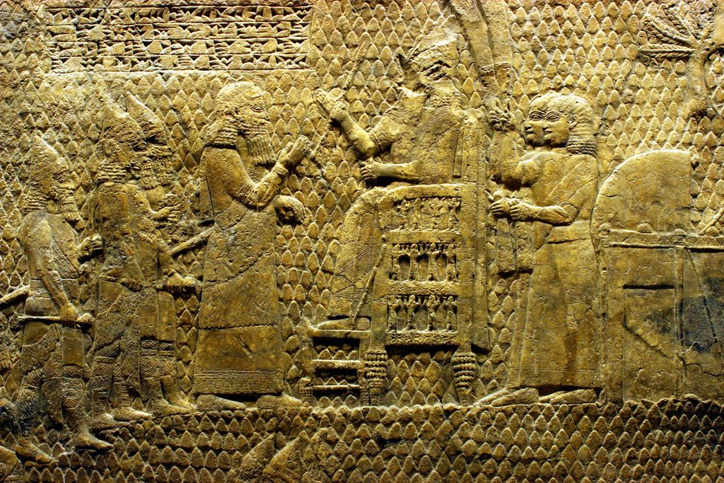 A bas-relief depiction of Sennacherib, the Assyrian monarch who used liver divining to ascertain the reason his father died. 