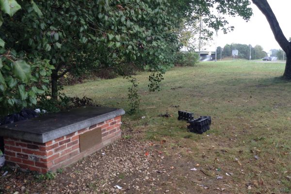 Site of the grave, looking southeast towards Route 4.