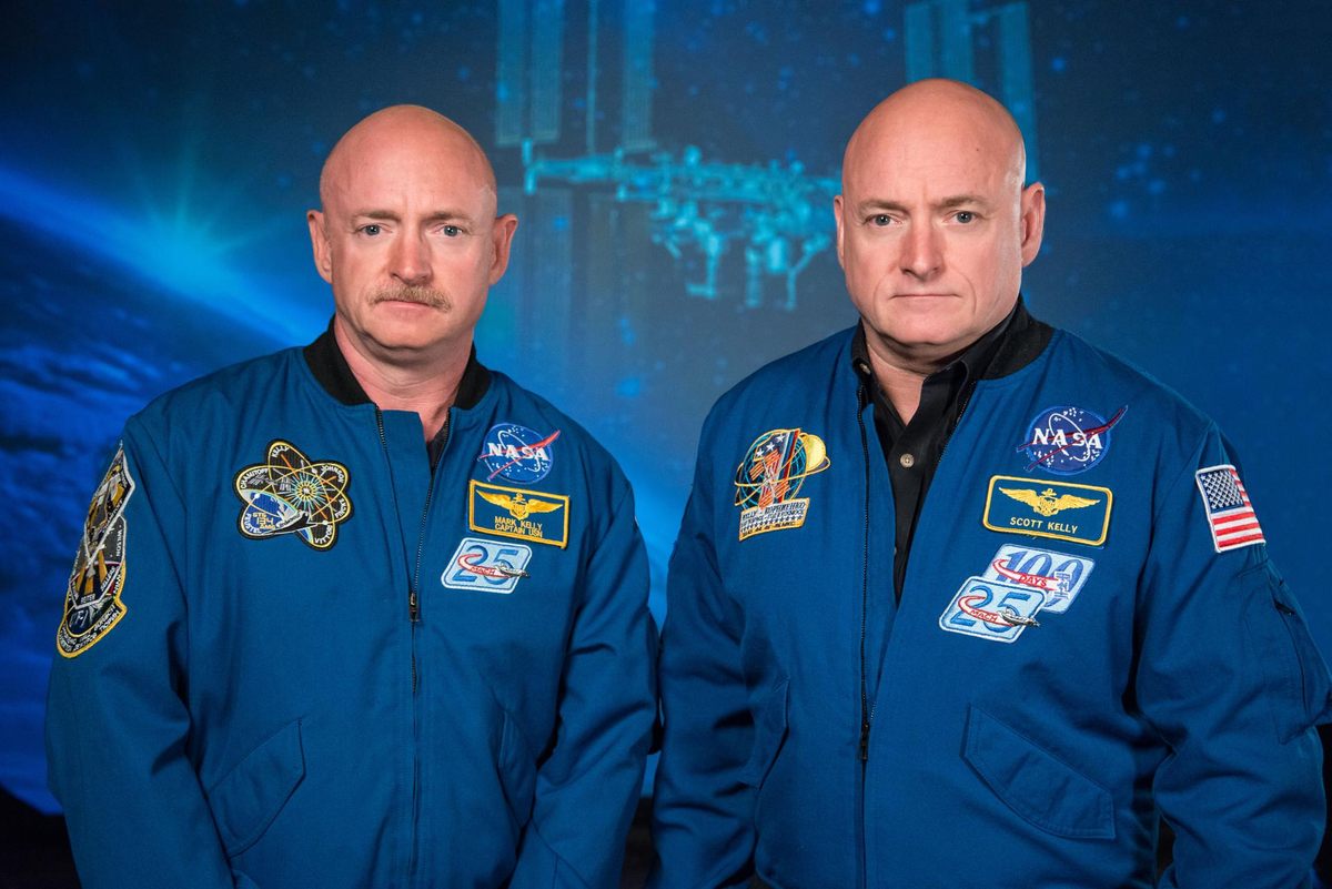 Scott and Mark Kelly (left to right) are both astronauts and participated in a NASA twin experiment to measure the effects of space on the body.