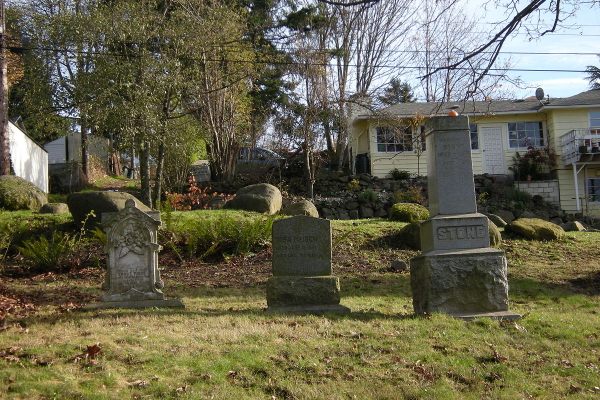 Grouping of gravestones, Comet Lodge Cemetery.