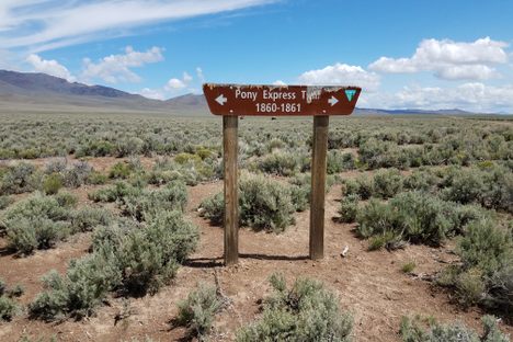 At the intersection with the old Pony Express trail.