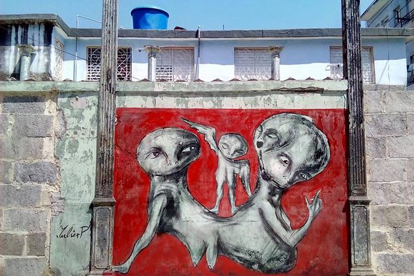 Yulier Rodriguez decorates Havana's decaying buildings with art.