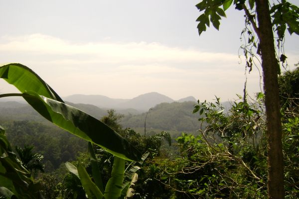 The view from Pahiyangala cave.