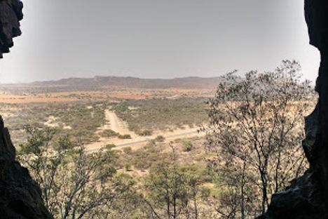 The view from the mouth of the cave.
