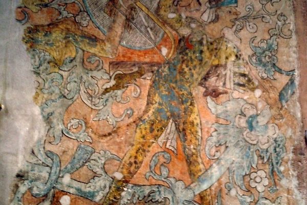 The most famous mural in which an eagle battles a jaguar
