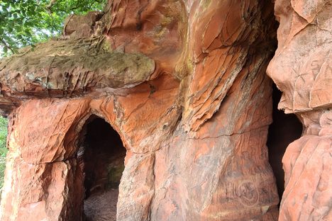 From outside the caves 