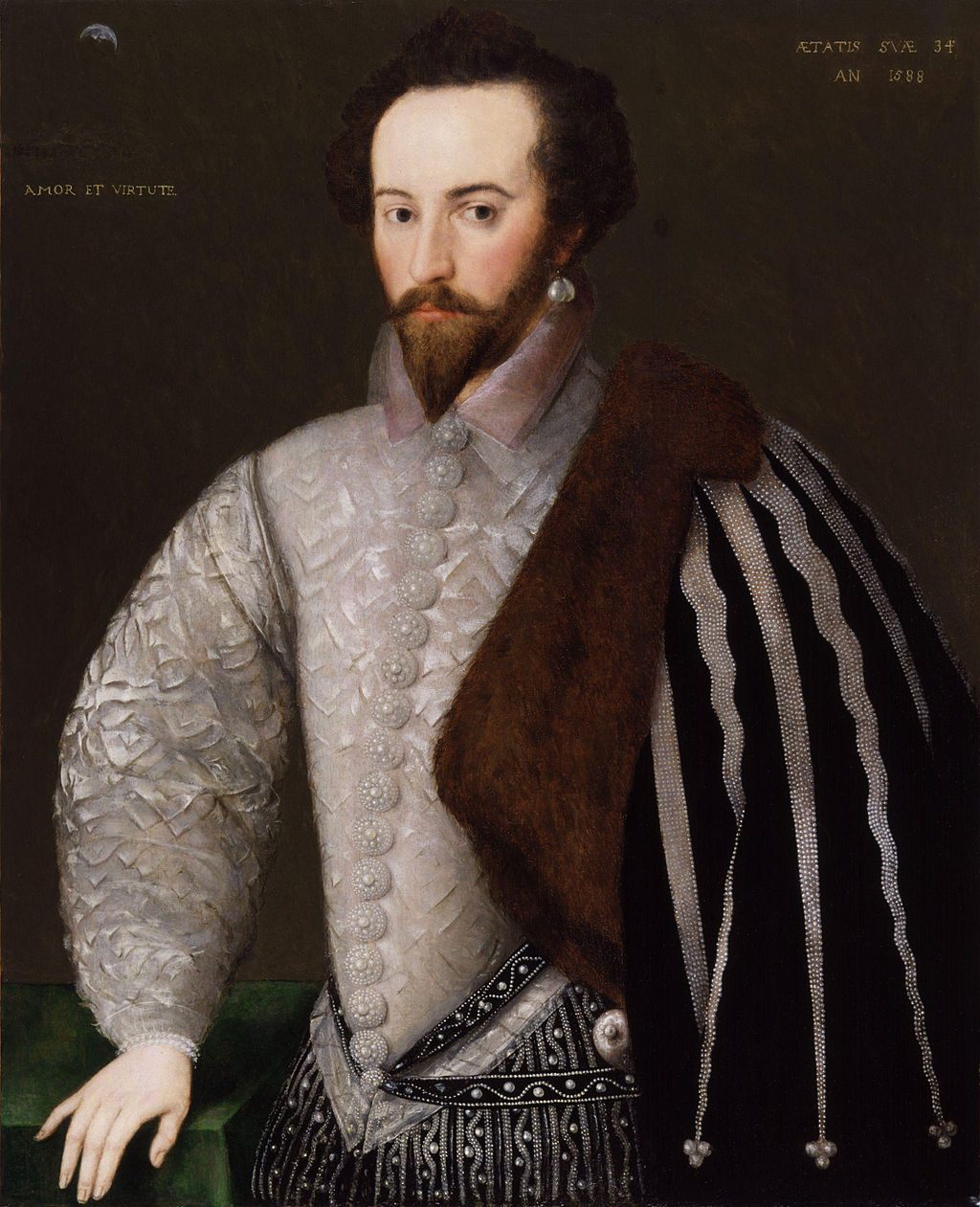 Sir Walter Raleigh with earring