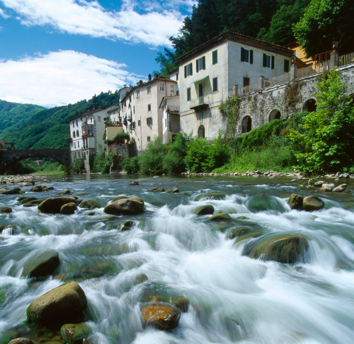 Rivers in Tuscany, such as the Serchio and its main tributary, the Lima (shown here), likely flooded repeatedly during an anomalously wet sixth century, according to new research.
