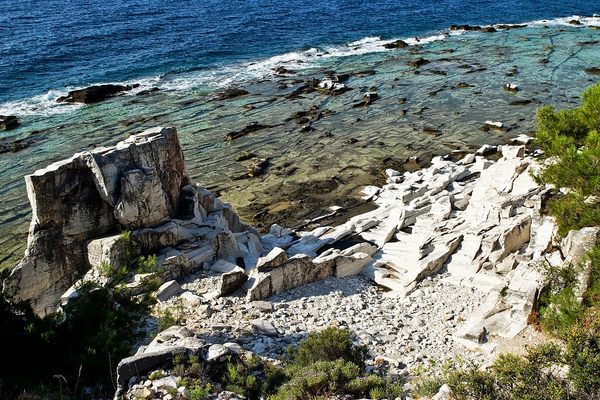 Aliki ancient marble quarry.