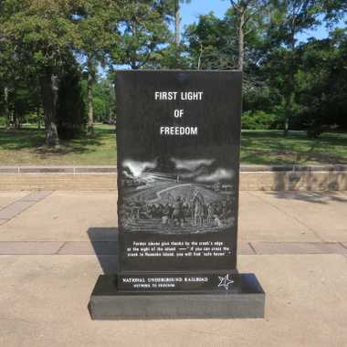 A monument commemorates the Freedmen's Colony of Roanoke Island.