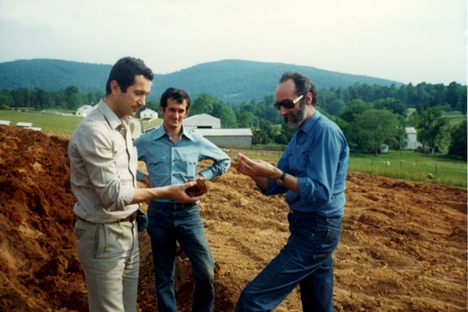 Gianni Zonin, Count Cicogna, and Gabriele Rausse in 1978 making plans for Barboursville’s Vineyard.