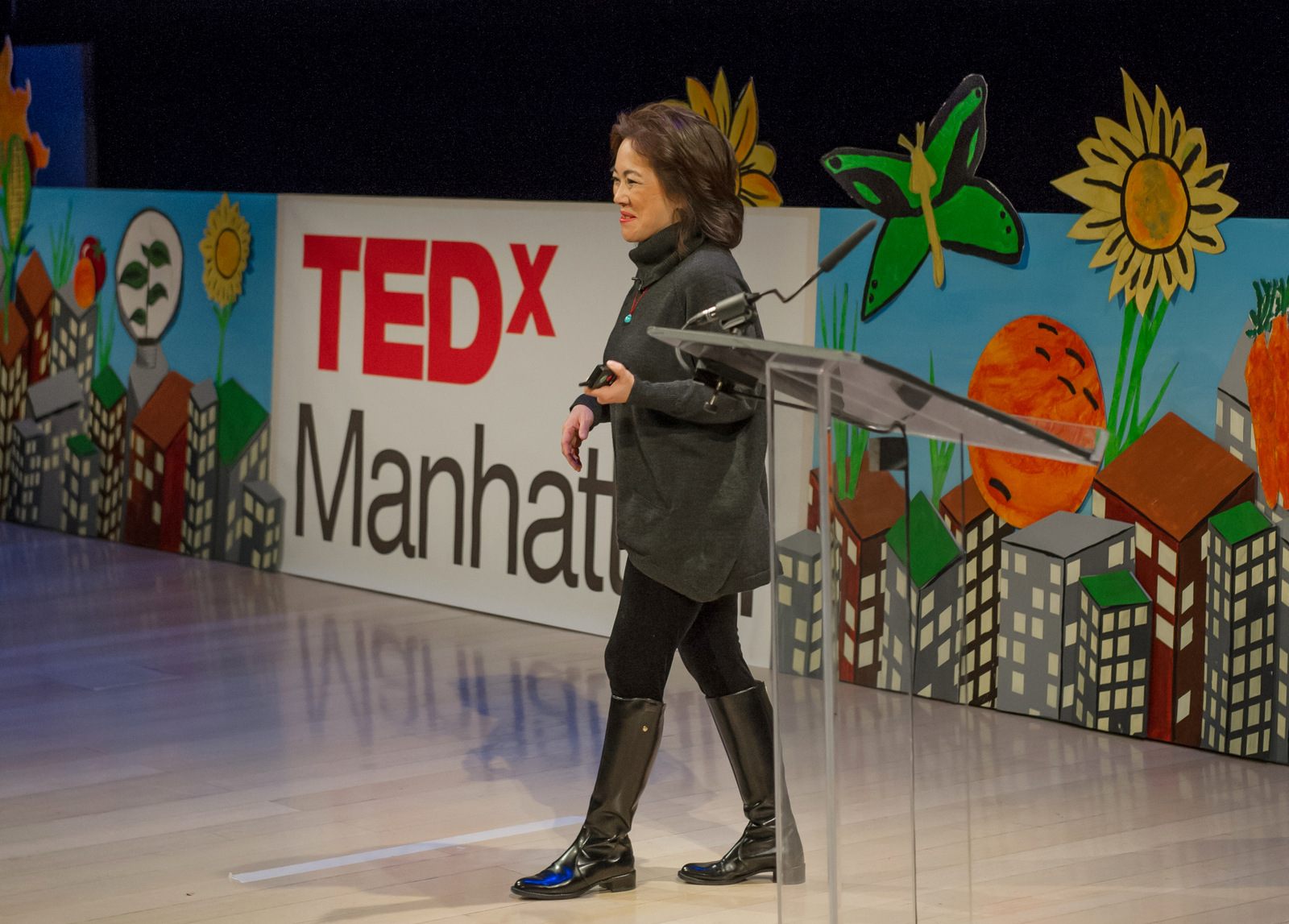 Wong speaking at a TEDx talk in 2013 about her work.