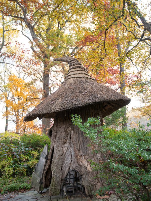 The Enchanted Garden at Winterthur is full of magical spots—like an elf house. 