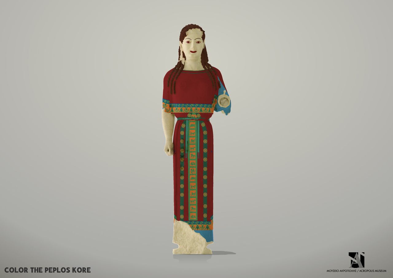 Many people don't know that classical statues were once painted with bright colors. The Acropolis Museum designed a game to help children imagine what they looked like.