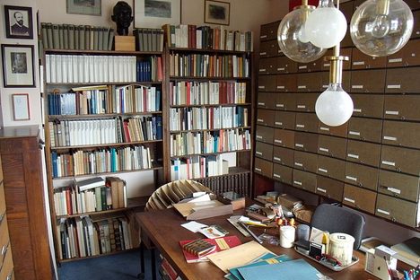 View of one of Jünger's many study rooms