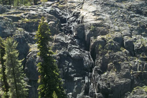 Overview of Frazier Falls as a trickle.